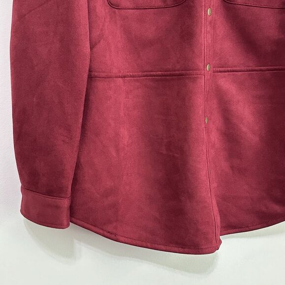 Ninety Clothing Company Snap Front Shirt Wine Medium Shacket Soft Pockets NEW‎ - Picture 4 of 10